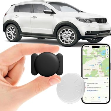 Car GPS Tracking Device for Vehicles,Cars etc,1PCS Real Time Vehicle Tracker with Magnetic Case, Work with Find My (iOS Only), No Monthly Fee (Black)